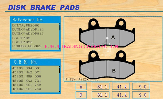 No dust residue custom motorcycle brake discs , brake pad WH125 / WY125